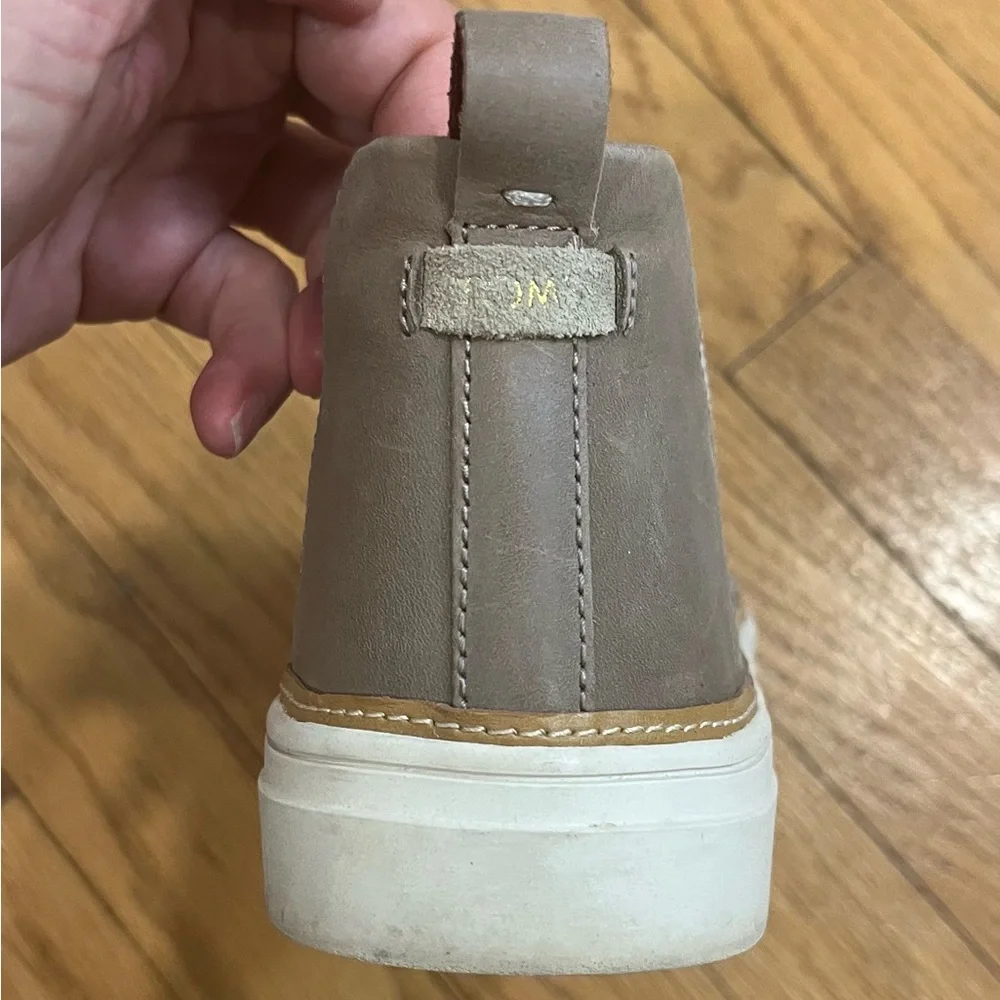 Toms Suede Paxton Snakeskin Ankle Booties Black Tan Size 8.5